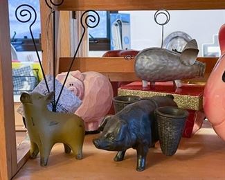 Pig Figurines and Photo Holders
