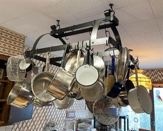 Iron Pot Rack, Pots & Pans (Photo 1 of 2)