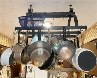Iron Pot Rack, Pots & Pans (Photo 2 of 2)