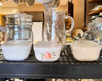 Vintage Milk Glass Refrigerator Dishes