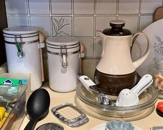 Kitchen Canisters, Utensils, Coffee Server, Etc.