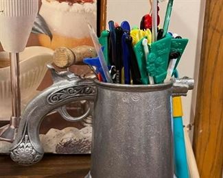 Unique Pistol Handled Stein, Swizzle Sticks