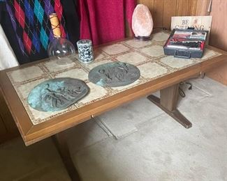 Vintage Tile-Top Expansion Table (Photo 1 of 2)