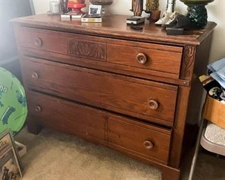 3-Drawer Wooden Chest