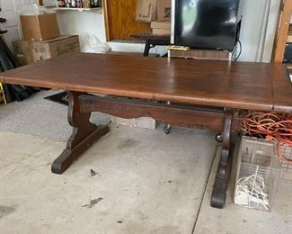 Wooden Trestle Table (Photo 1 of 3)