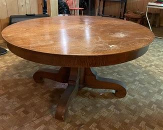 Vintage Round Oak Dining Table (Photo 1 of 2)