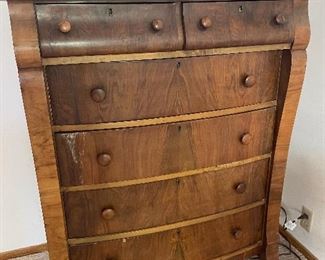 Beautiful antique walnut high boy - chest of drawers dresser!