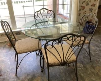 Glass top dining set