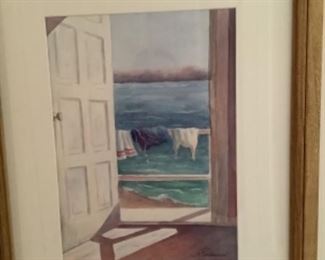 Beach cottage painting