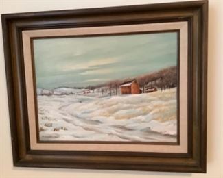 Winter scene painting