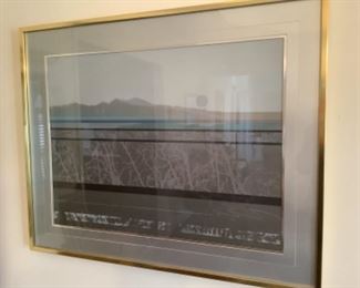 Modern art landscape in metallic tones