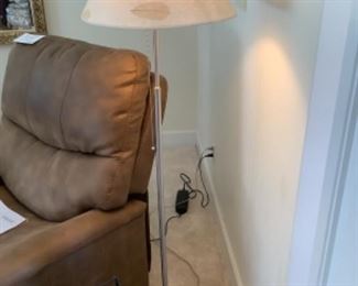 Modern nickel finish floor lamp