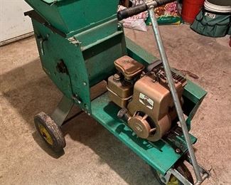 Vintage Lindig wood chipper with 4-hp Briggs & Stratton motor.