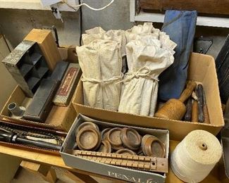 Vintage woodworking tools and accessories.