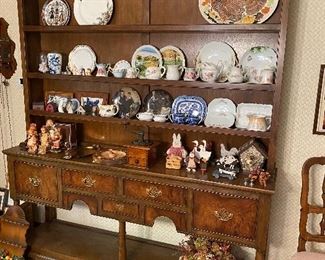 Baker Furniture cabinet/sideboard with display cabinet/bookcase top.