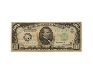 US Series 1934 $1000 Bill Grover Cleveland