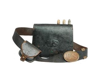 Civil War Era US Belt W/ Cap Box & Cartridge Pouch
