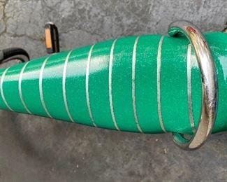 Schwinn #2. Vintage Stingray in Green with Banana Seat, Front Headlight, Chrome Fenders and Kick Stand.