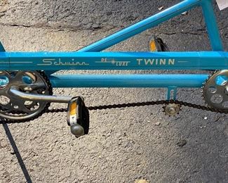 Schwinn #1 Deluxe Twinn Tandem Bike in Robins Egg Blue in Awesome Condition.