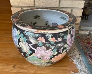 $25                                                                                                                                ASIAN STYLE CERAMIC PAINTED FLOWER PLANTER
Asian decor is timeless and adds an artistic element both in and outdoors. This planter is a dramatic piece both inside and out due to the palette and design.
DETAILS + DIMENSIONS:
24 x 24 x 34
CONDITION:  This pot has been used for planting and has the obvious interior wear to be expected with use.  The exterior shows only minor signs of wear. Please refer to photo's for a more detailed look at condition.  We make every attempt to list and photograph any defects or signs of wear that are significant to this sale. 
LOCAL PICK UP BOYDS, MD.  BUYER IS RESPONSIBLE FOR ANY NECESSARY DISASSEMBLY AND ALL COSTS ASSOCIATED WITH SHIPPING OR PICK UP.                                                                                   