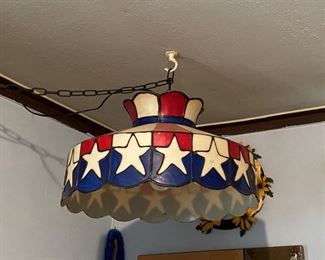 Red, White & Blue Hanging Ceiling Lamp,