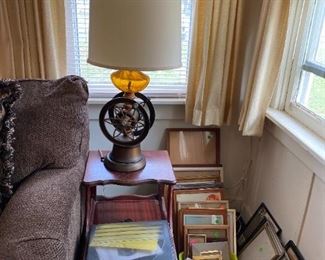 Lamps, End Table, Picture Frames
