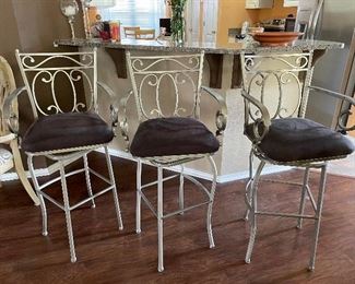 Three Swivel Silver and Brown Seats Like New $200