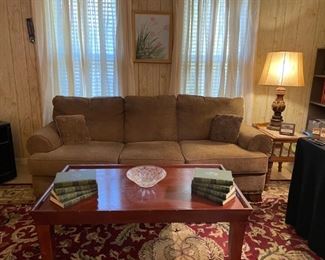 3 CUSHION SOFA AND COFFEE TABLE