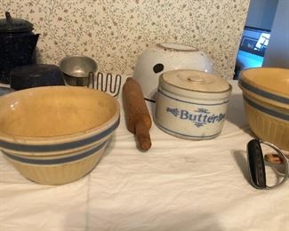 Yellow ware pottery bowls