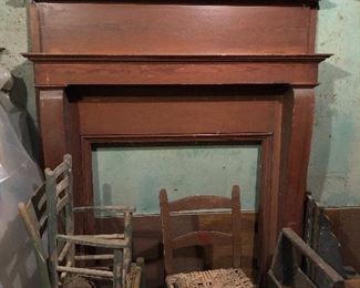 Vintage fireplace mantle