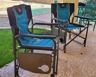 ($30 for Both Folding Chairs with attached  Side table