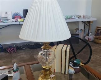 ($125) Waterford Crystal and Brass Lamp with Original Waterford Shade