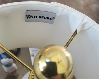 ($125) Waterford Crystal and Brass Lamp with Original Waterford Shade