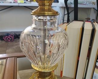 ($125) Waterford Crystal and Brass Lamp with Original Waterford Shade