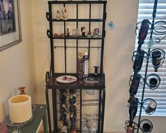 ($82) Bakers Rack With our without the Glasses and Wine