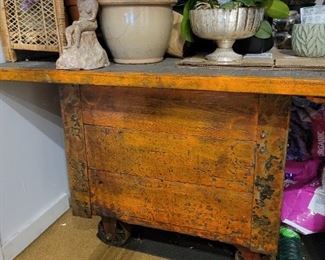 Brimfield utility cart for potting bench or kitchen island