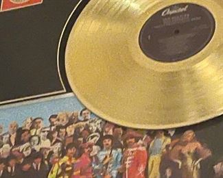 Gold Beatles LP framed