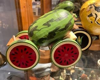 Solid wood hand carved unique pull toy