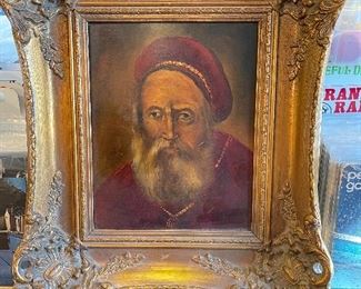 Antique Royal on wood signed picture with frame