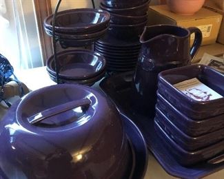 Woven traditional eggplant Longaberger pottery