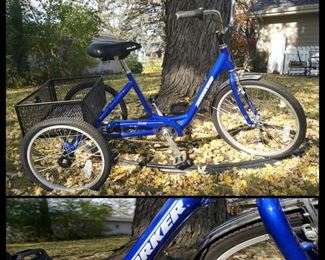 Like New Torker Three-Wheeled Adult Bicycle with basket.
