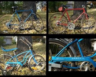 Vintage Schwinn Bicycles including Bantam (all original) , Varsity and Traveler.