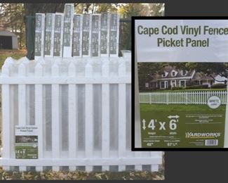 ►Seven packages of six foot wide outdoor vinyl fencing with the nine 4 x 4 x 66 universal fence posts. (This vinyl fencing is currently selling for $39 per package at Menards.)