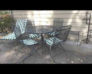 Patio Chairs, Table, Lounger and Plant Stand.