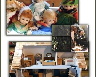 Doll House and Dolls. Also Army Soldiers.