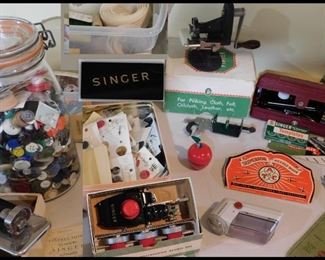 Sewing Attachments, Notions and Buttons.