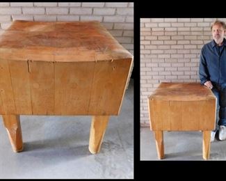 30.5" X 30.5"X 34" Butcher Block. Double Dovetail Joinery. Very Heavy.