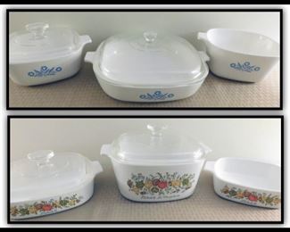 Corning ware. Cornflower and Marjolaine.