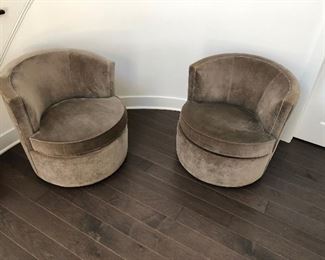 Grey Velvet Swivel Chairs