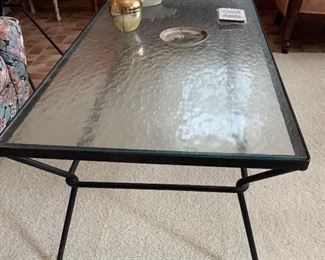Glass and wrought iron coffee & end table